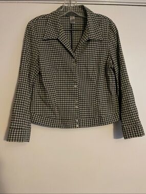 Chapter Black & White Gingham Button-Down Shirt Jacket